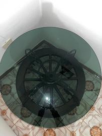 Tavolino Salotto Ruota di Carro Antica - Ferro Bat