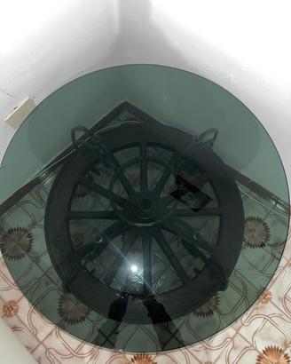 Tavolino Salotto Ruota di Carro Antica - Ferro Bat