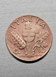 Moneta da 10 centesimi 1939 impero primo tipo