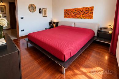 Letto matrimoniale LEMA mod. Asaky rovere moro