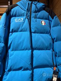Piumino da sci montagna Azzurro Armani EA7 FISI L