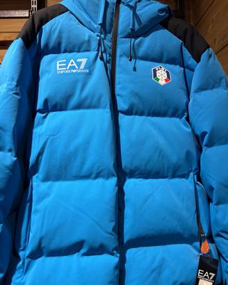 Piumino da sci montagna Azzurro Armani EA7 FISI L