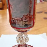 CALICE/VASO ROSSO RUBINO VETRO MURANO VINTAGE