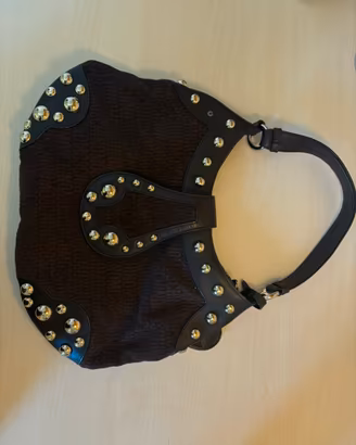 Moschino Vintage Monogram Hobo Bag- Y2K Studded