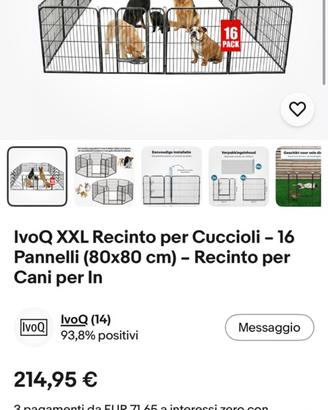 Recinto per cuccioli