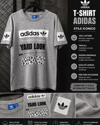 Adidas Originals T-Shirt Uomo Grigia Taglia L