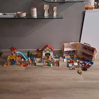 SET Playmobil-Parco giochi-Fattoria-Casa Bambole