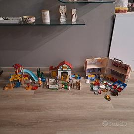SET Playmobil-Parco giochi-Fattoria-Casa Bambole