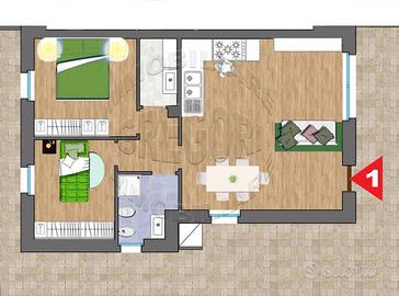 Appartamento di 110 m² con 5 locali e box auto a A