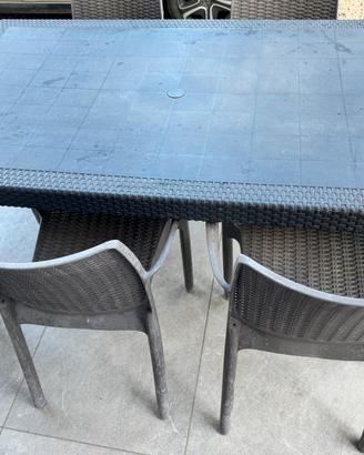 Tavolo esterno rattan