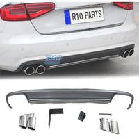 KIT DIFFUSORE AUDI A4 B8 11-15 LOOK S4 2 TERMINALI