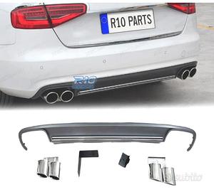 KIT DIFFUSORE AUDI A4 B8 11-15 LOOK S4 2 TERMINALI