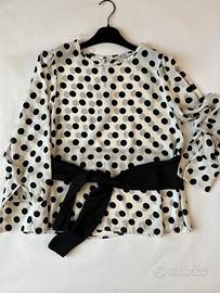 T-shirt pois e fiocco tgM