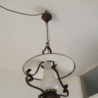 2 Lampadari rustico/vintage '60 in ferro-battuto