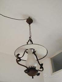 2 Lampadari rustico/vintage '60 in ferro-battuto