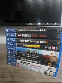 Giochi PS4 SpiderMan Call of duty GTA V Minecraft 