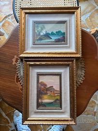 Coppia quadretti paesaggi vintage