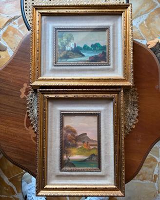 Coppia quadretti paesaggi vintage