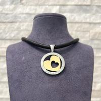 Ciondolo Bulgari cuore oro e acciaio