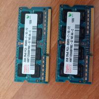 Ram portatile 2x2 gb DDR 3 8500S 1066MHz CL7