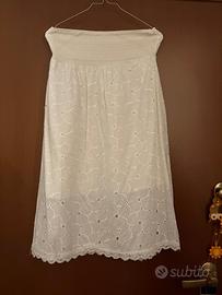 Mini abito bianco foderato senza spalline