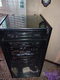 impianto hifi Technics giradischi diffusori mobile