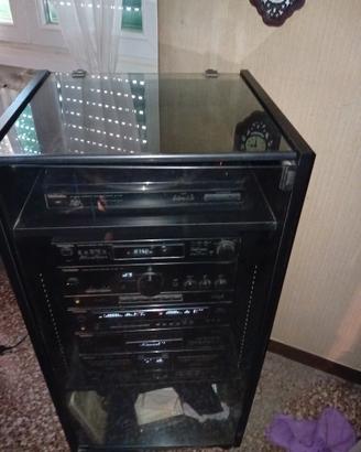 impianto hifi Technics giradischi diffusori mobile