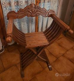Sedia Savonarola in legno – Stile Rinascimentale