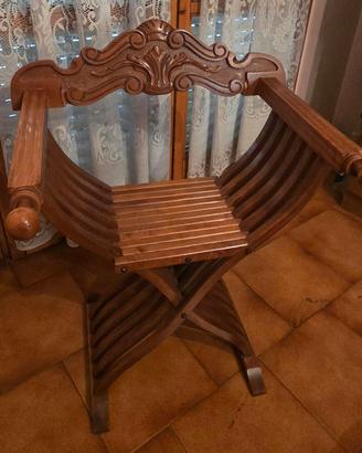 Sedia Savonarola in legno – Stile Rinascimentale