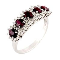 Anello modello fantasia veretta Rubino e Diamanti