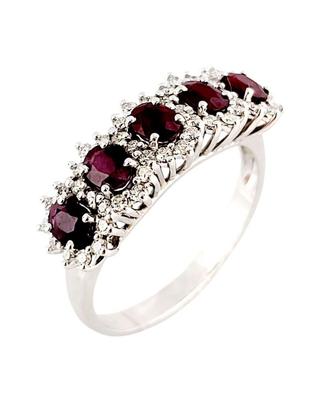 Anello modello fantasia veretta Rubino e Diamanti