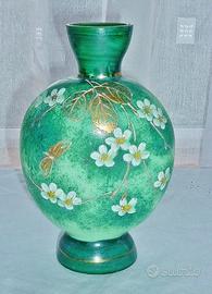 Vaso vintage cloisonné cinese smalto su rame -
