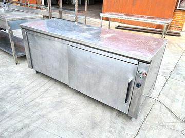tavolo inox armadiato e riscaldato usato