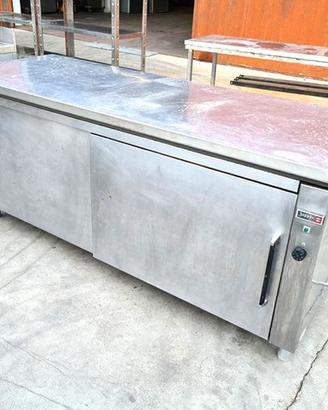 tavolo inox armadiato e riscaldato usato