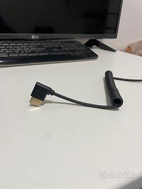 Cavo HDMI 8K a spirale con connettore angolato 90°