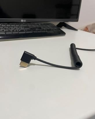 Cavo HDMI 8K a spirale con connettore angolato 90°