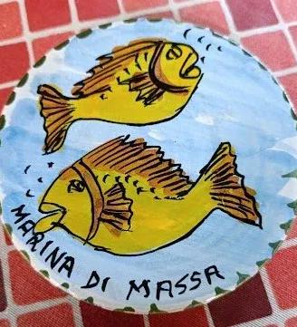 Piatto del buon ricordo Marina di Massa D.12 cm -
