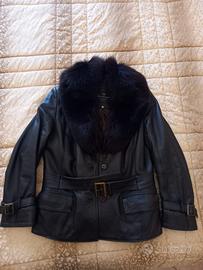 Giacca in pelle con pelliccia