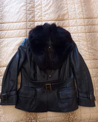 Giacca in pelle con pelliccia