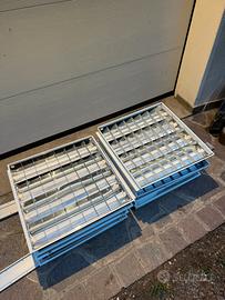 Plafoniera da soffitto a griglia bianca a led