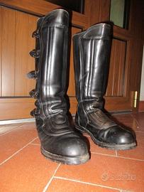 Stivali in pelle Moto vintgage polizia taglia 45