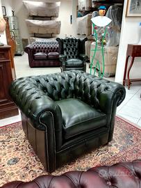 Poltrona chesterfield chester club nuova verde 