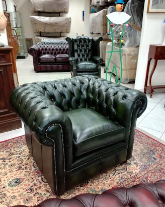 Poltrona chesterfield chester club nuova verde 