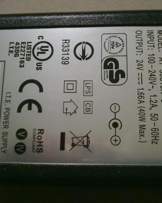 Alimentatore per strisce a led da 24V. 40W