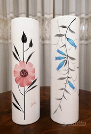 Coppia Vasi in Ceramica Vintage 28x8 cm