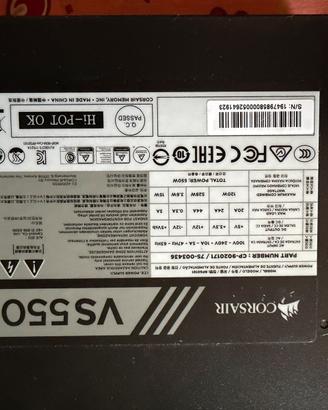 Alimentatore corsair vs550
