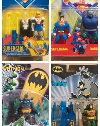 Lotto 4 action figures Superman e Batman DC Comics