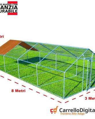 Recinto per Galline 3x8m x 2mH-24mq – arancio