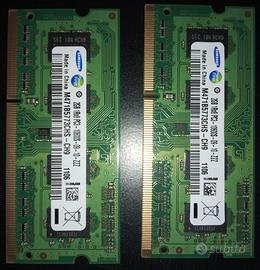Coppia Schede RAM Samsung (2x2GB) DDR3 SODimm PC3-