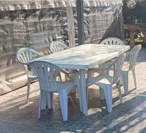 Tavolo da giardino allungabile in resina bianco